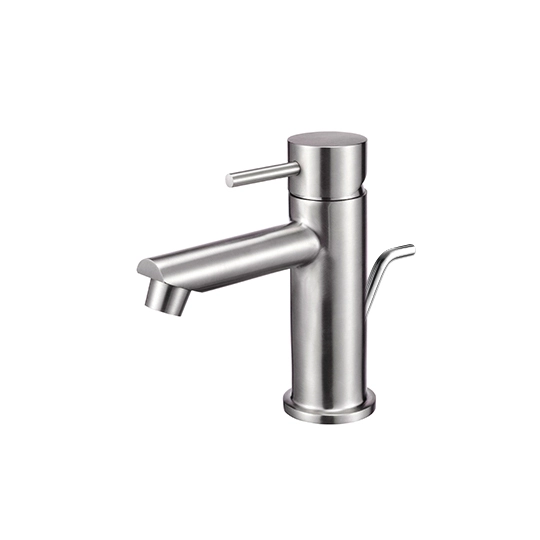 Robinet de lavabo avec tige de levage (acier inoxydable)