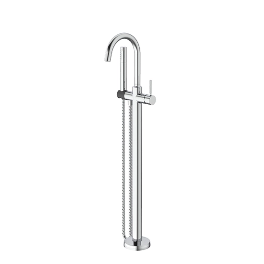 Mitigeur de bain au sol avec douchette et tuyau de 150 cm