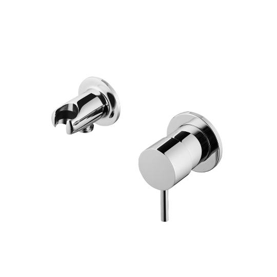 Mitigeur de douche encastré avec support de douche et alimentation murale