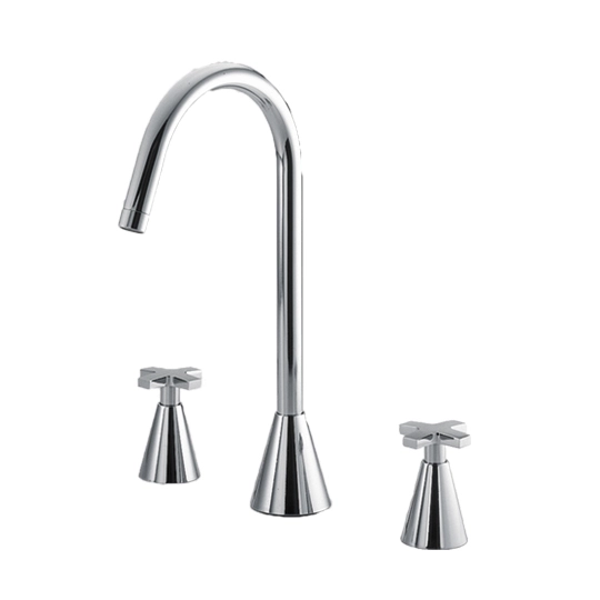 Robinet de lavabo espacé à deux poignées