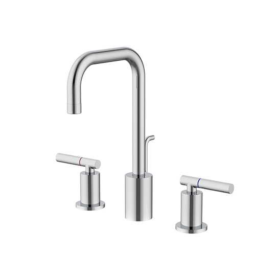 Robinet de lavabo espacé à deux poignées avec tige de levage