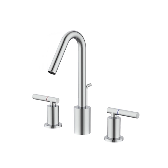 Robinet de lavabo espacé à deux poignées avec tige de levage