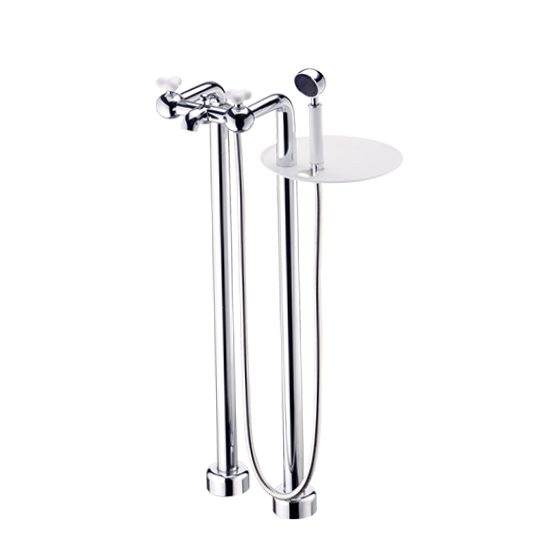 Mélangeur de bain au sol avec étagère