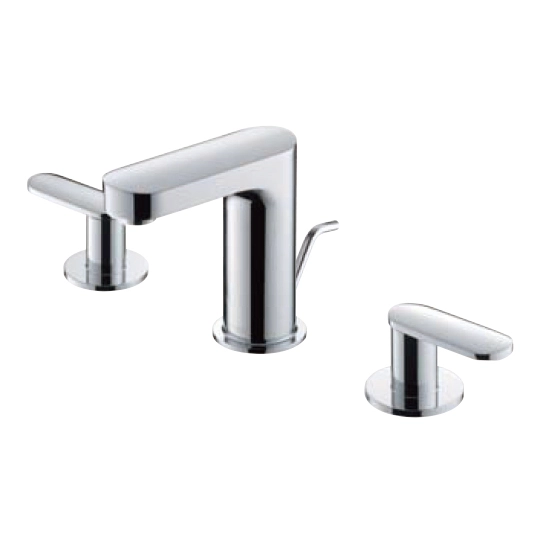 Robinet de lavabo à deux poignées avec tige de levage