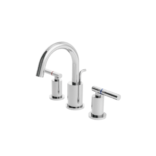 Robinet de lavabo à deux poignées avec tige de levage